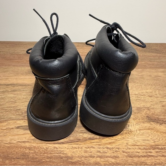 Timberland Kids Leather Black Boots Kids Size 2 - Picture 5 of 8
